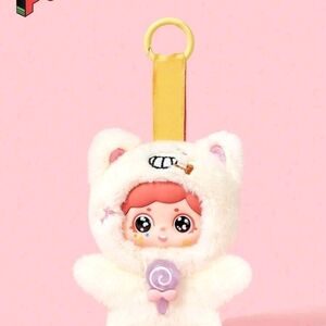 Pokoja Collectible Plush Handbag bauble/Keychain with Pink and White Design Toy